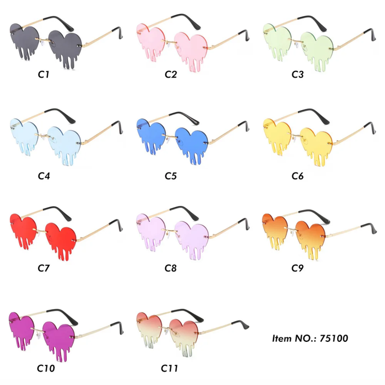 Amora Women’s Heart Drip UV400 Sunglasses