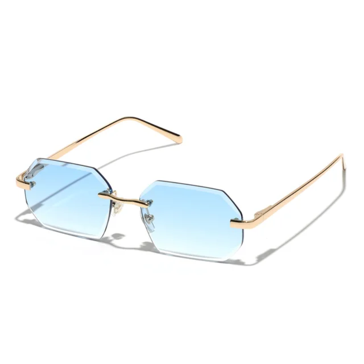 Shiloh Unisex Rectangular Rimless UV400 Sunglasses