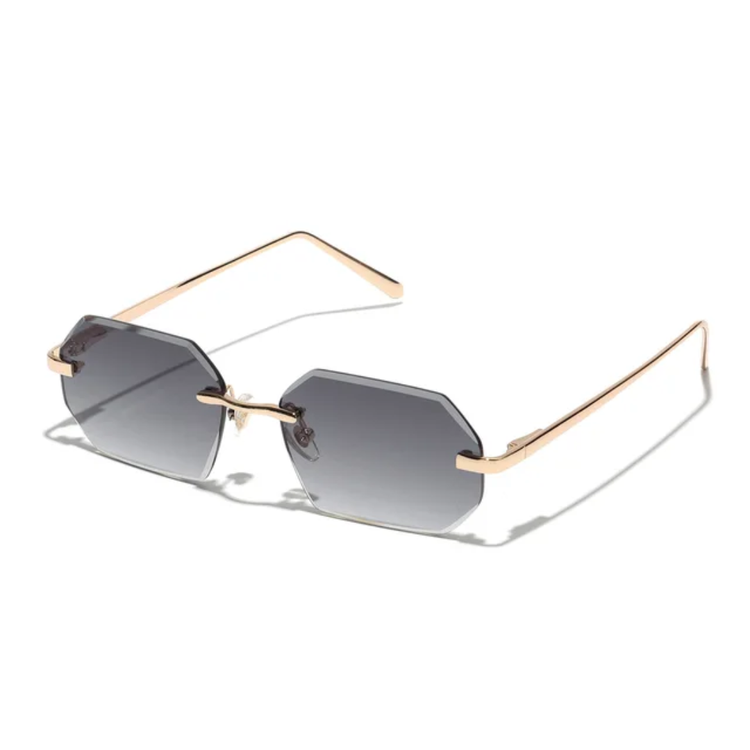 Shiloh Unisex Rectangular Rimless UV400 Sunglasses