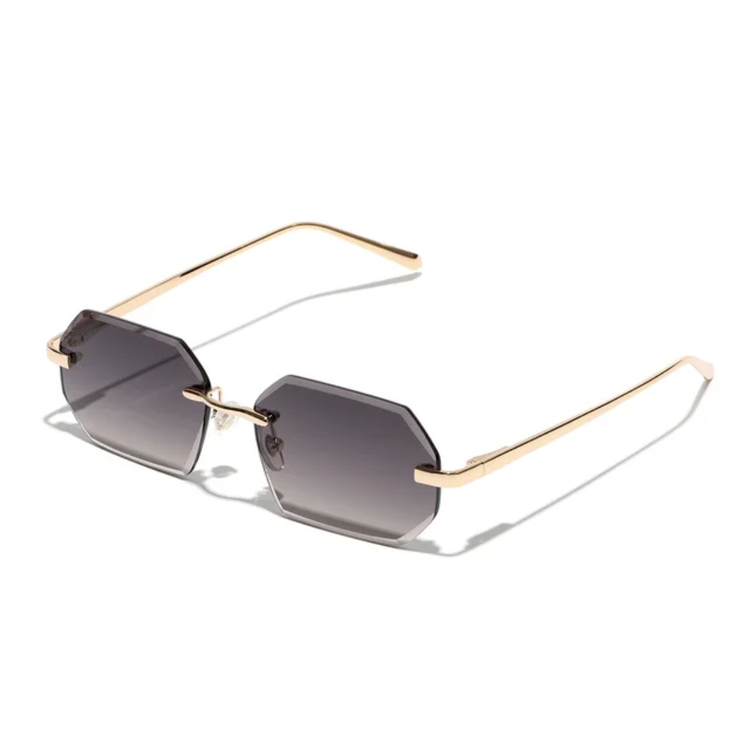 Shiloh Unisex Rectangular Rimless UV400 Sunglasses