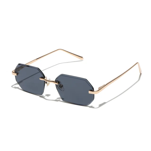 Shiloh Unisex Rectangular Rimless UV400 Sunglasses