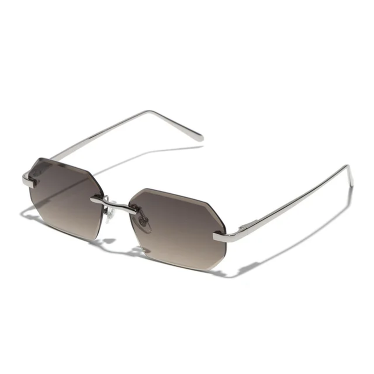 Shiloh Unisex Rectangular Rimless UV400 Sunglasses