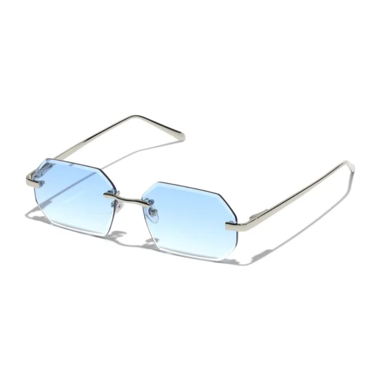Shiloh Unisex Rectangular Rimless UV400 Sunglasses
