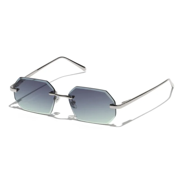 Shiloh Unisex Rectangular Rimless UV400 Sunglasses