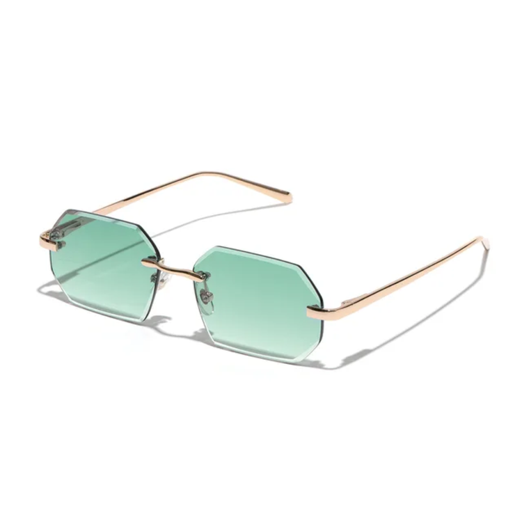 Shiloh Unisex Rectangular Rimless UV400 Sunglasses