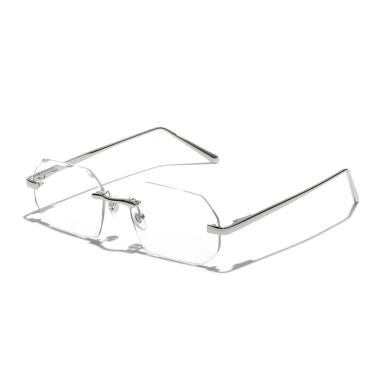 Shiloh Unisex Rectangular Rimless UV400 Sunglasses