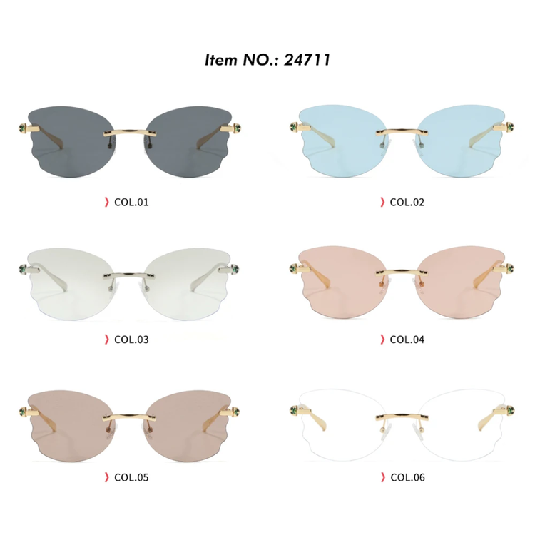 Dakota Retro Women's Rimless Butterfly UV400 Sunglasses