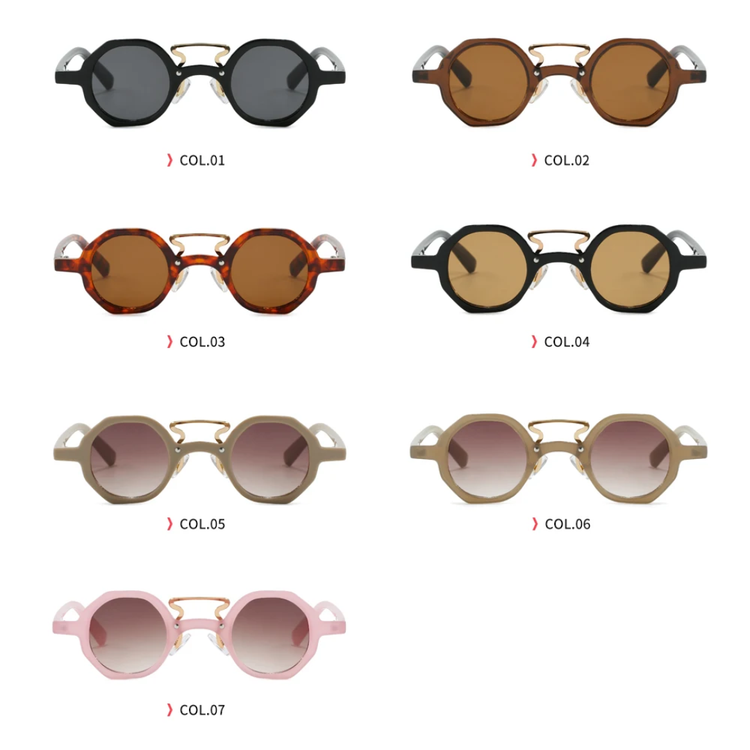 Carlon Retro Polygon Frame Unisex UV400 Sunglasses