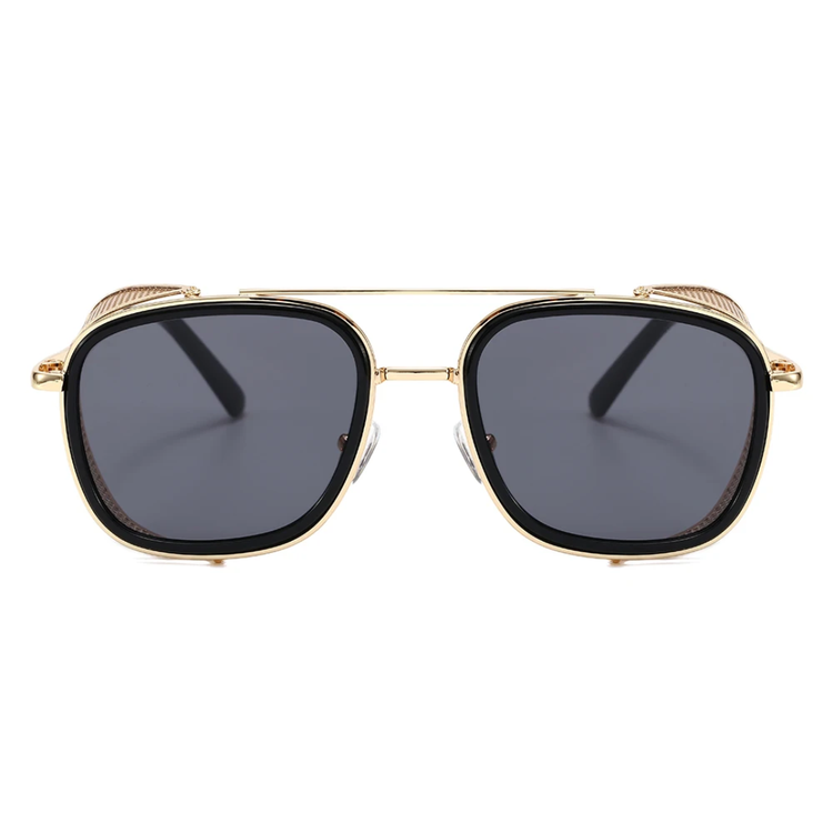 Kyle Men's Metal Square Frame UV400 Sunglasses