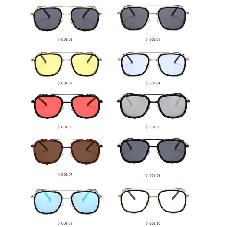 Kyle Men's Metal Square Frame UV400 Sunglasses