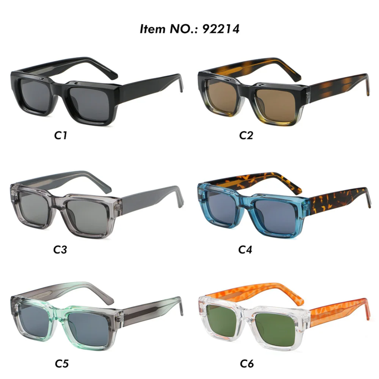 Vane Men's Vintage Thick Rectangle Frame Sunglasses