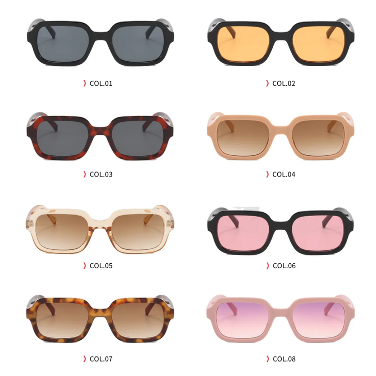 Thatcher Unisex UV400 Rectangle Frame Sunglasses