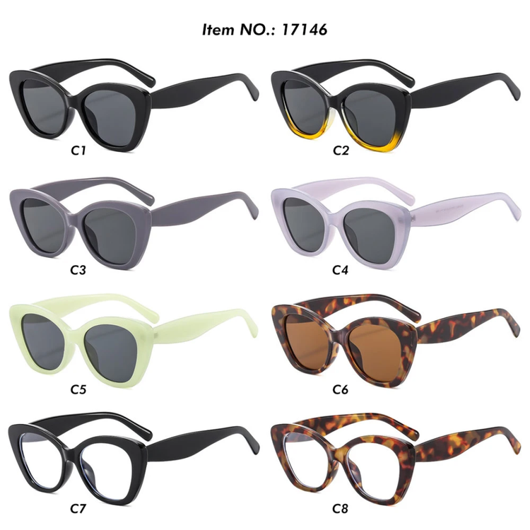 Veda Oversized UV400 Women's Square Cat Eye  Sunglasses