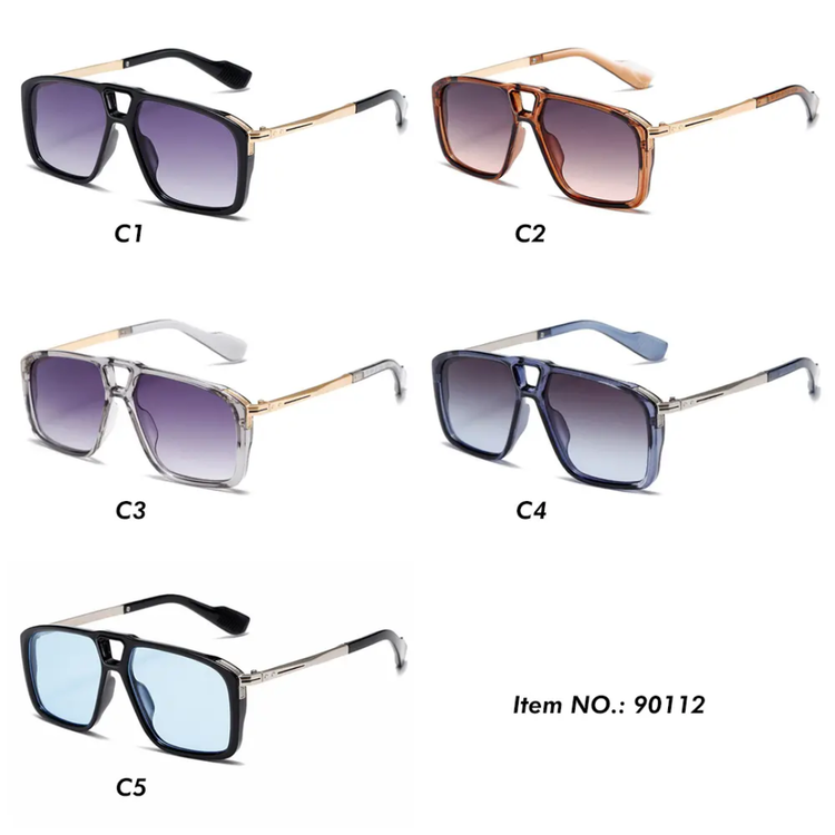 Axiom Men's Square Frame Retro Flat Top  Polarized Sunglasses