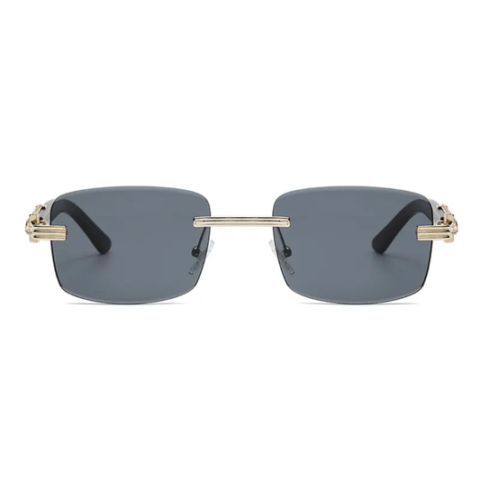 Unisex Retro Small Rectangle Rimless Sunglasses