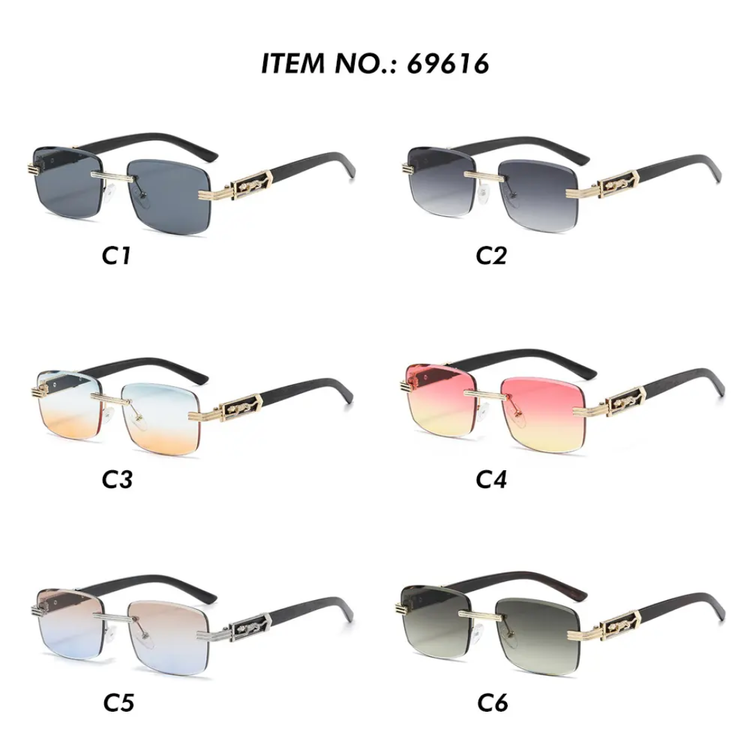 Jace Unisex Rectangle Rimless UV400 Sunglasses