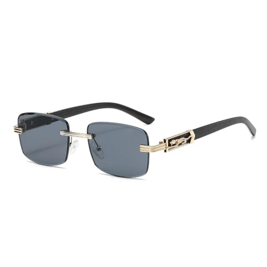 Unisex Retro Small Rectangle Rimless Sunglasses