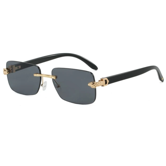 Unisex Rectangle Rimless UV400 Sunglasses