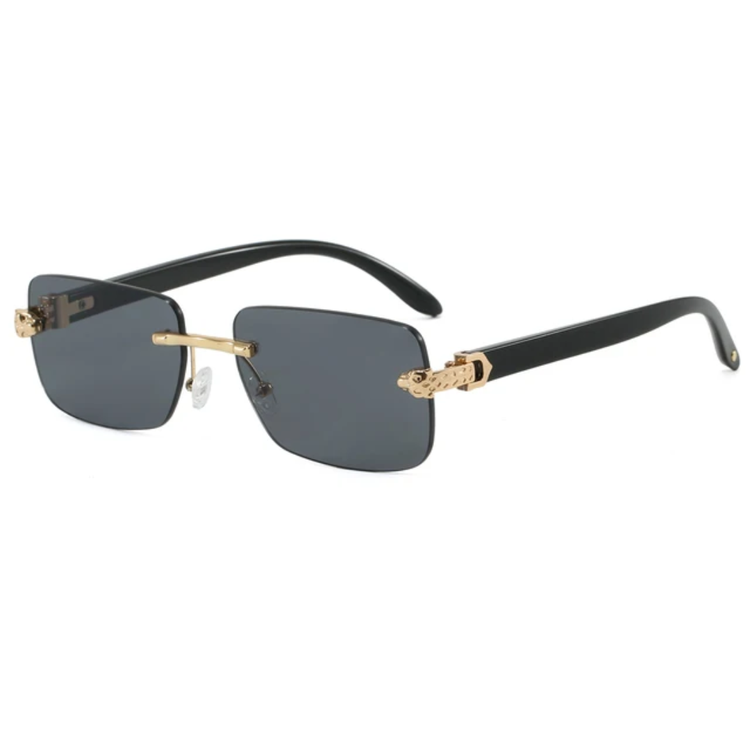 Santos Unisex Rectangle Rimless UV400 Sunglasses