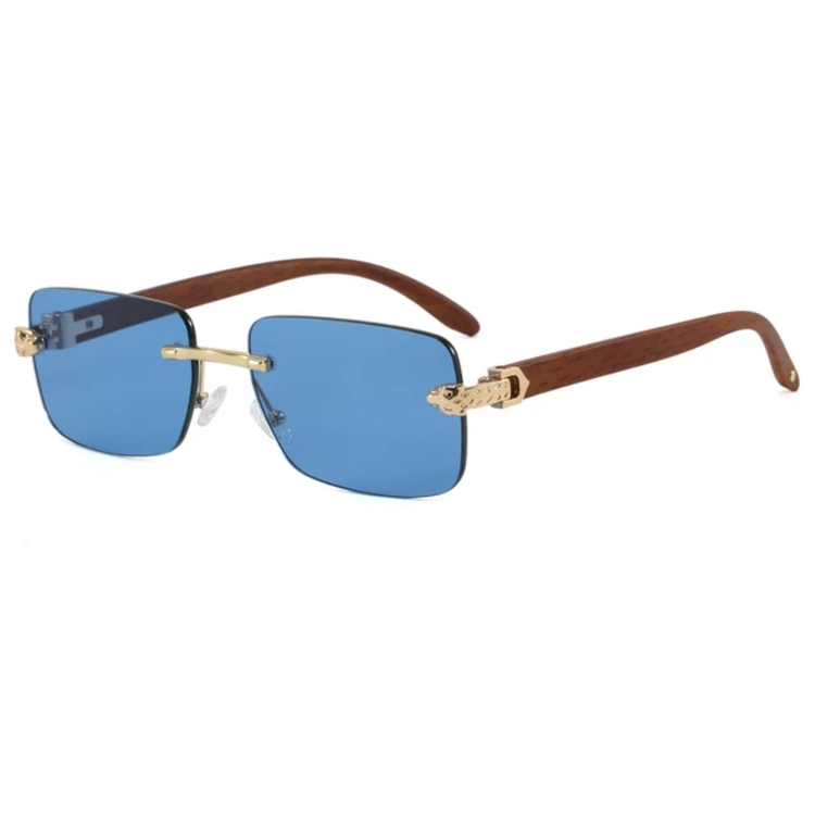 Santos Unisex Rectangle Rimless UV400 Sunglasses