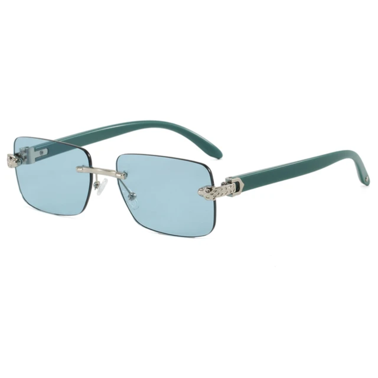 Santos Unisex Rectangle Rimless UV400 Sunglasses