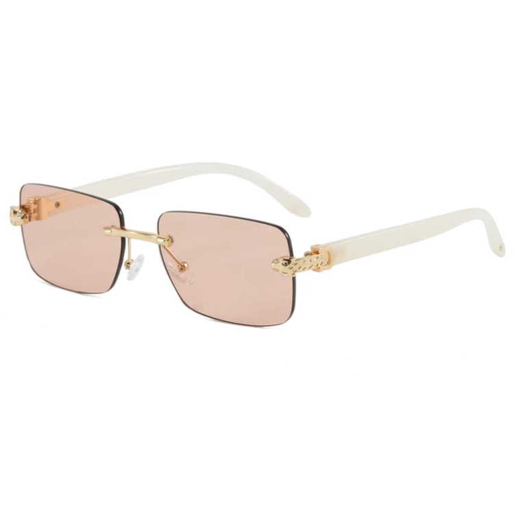 Santos Unisex Rectangle Rimless UV400 Sunglasses