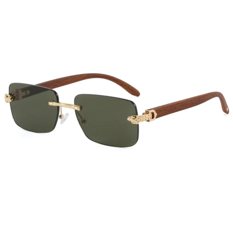 Santos Unisex Rectangle Rimless UV400 Sunglasses