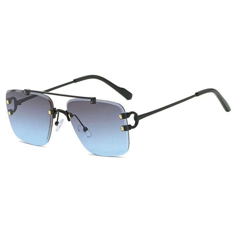 Elias Unisex Square Rimless UV400 Sunglasses
