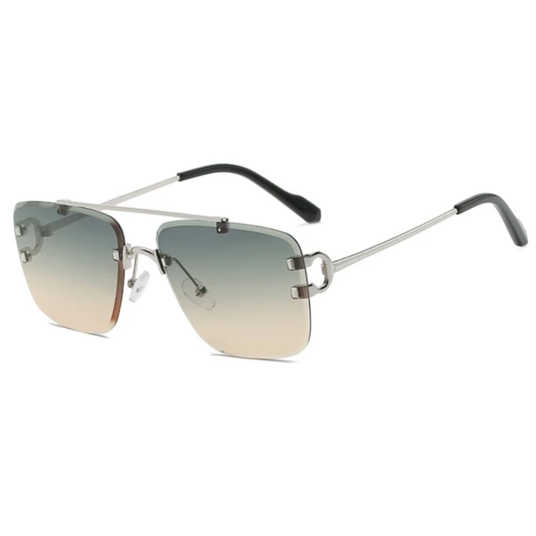 Elias Unisex Square Rimless UV400 Sunglasses