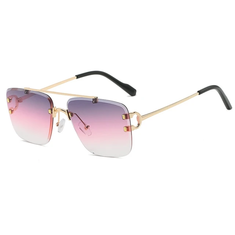 Elias Unisex Square Rimless UV400 Sunglasses