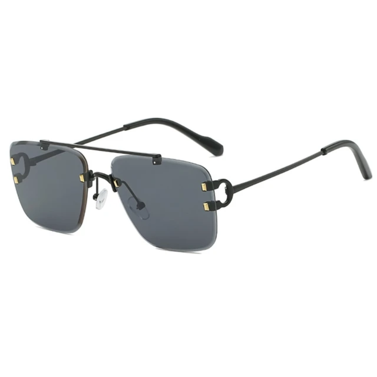 Elias Unisex Square Rimless UV400 Sunglasses