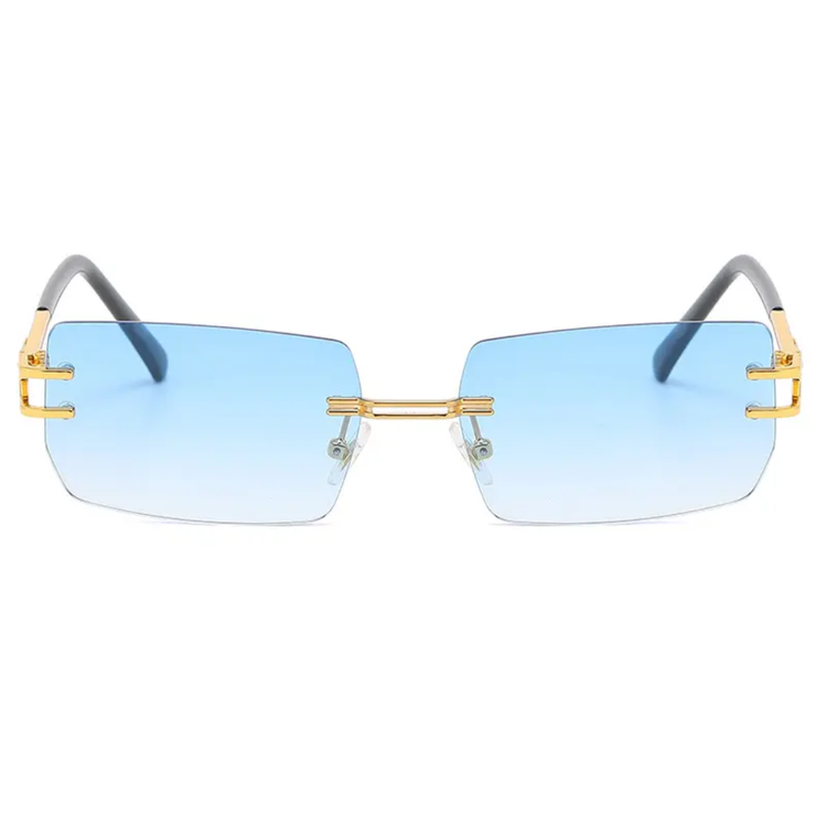 Julian Unisex Retro Rimless Rectangle Frame UV400 SUnglasses