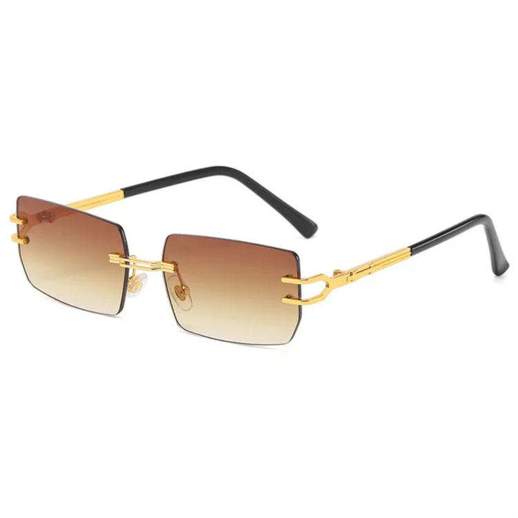 Julian Unisex Retro Rimless Rectangle Frame UV400 SUnglasses