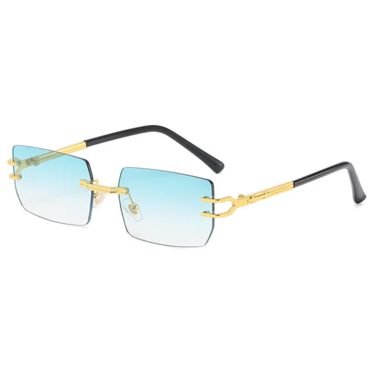 Julian Unisex Retro Rimless Rectangle Frame UV400 SUnglasses