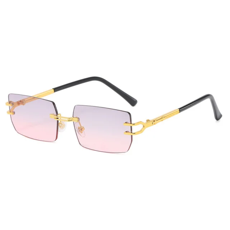 Julian Unisex Retro Rimless Rectangle Frame UV400 SUnglasses