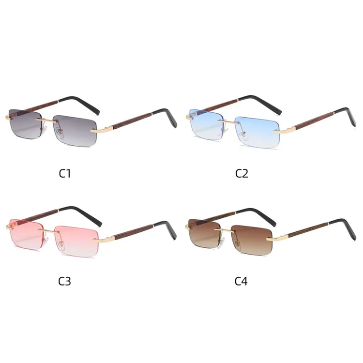 Xavier Unisex  Small Square Rimless Sunglasses