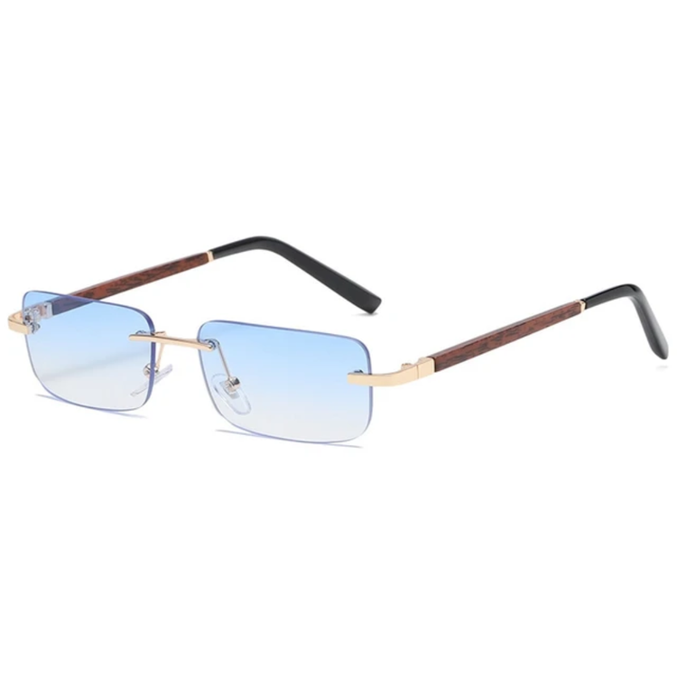 Xavier Unisex  Small Square Rimless Sunglasses