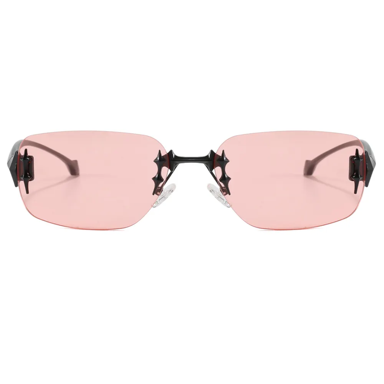 Cove Unisex Retro Rimless Rectangle Frame UV400 Sunglasses