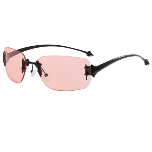 Unisex Retro Rimless Rectangle Frame UV400 Sunglasses