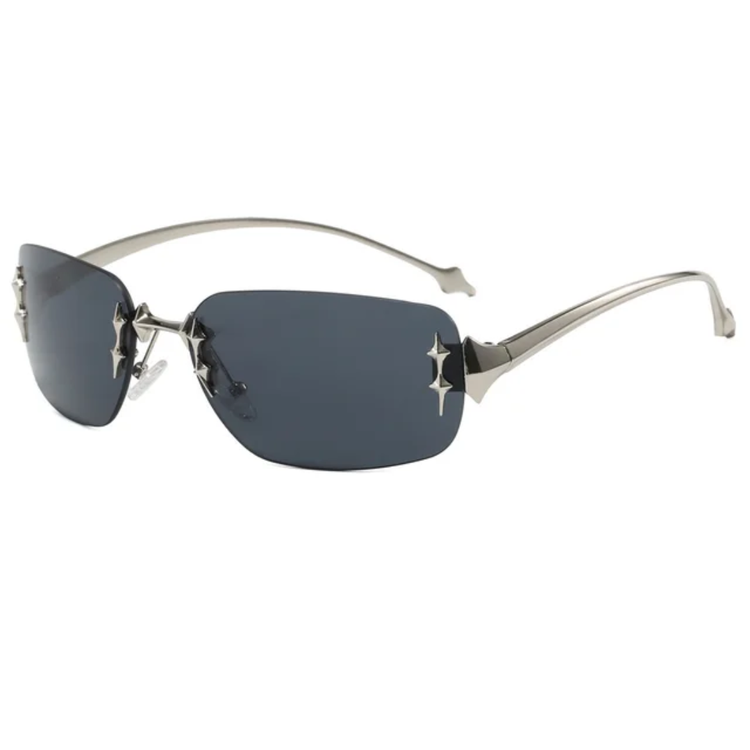 Cove Unisex Retro Rimless Rectangle Frame UV400 Sunglasses