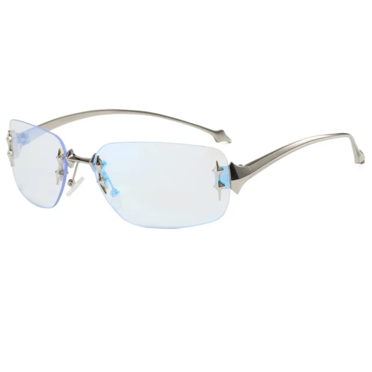 Cove Unisex Retro Rimless Rectangle Frame UV400 Sunglasses
