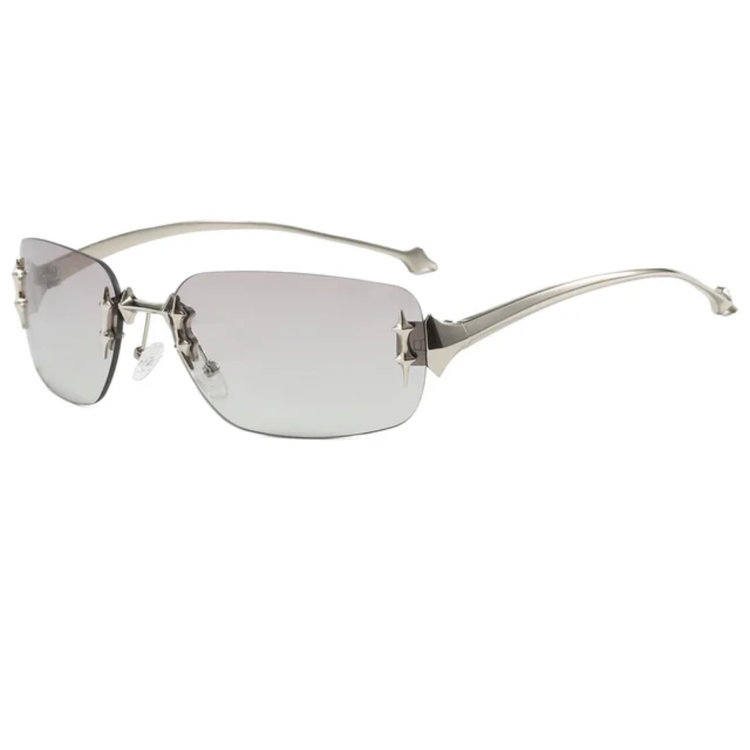 Cove Unisex Retro Rimless Rectangle Frame UV400 Sunglasses