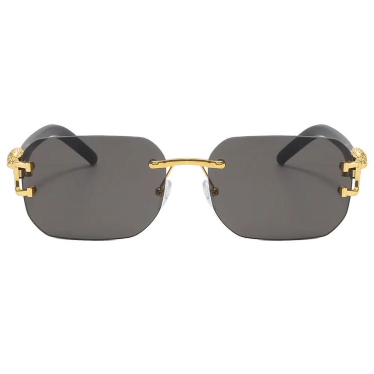 Nox Unisex Rectangle UV400 Sunglasses with Panther Detail