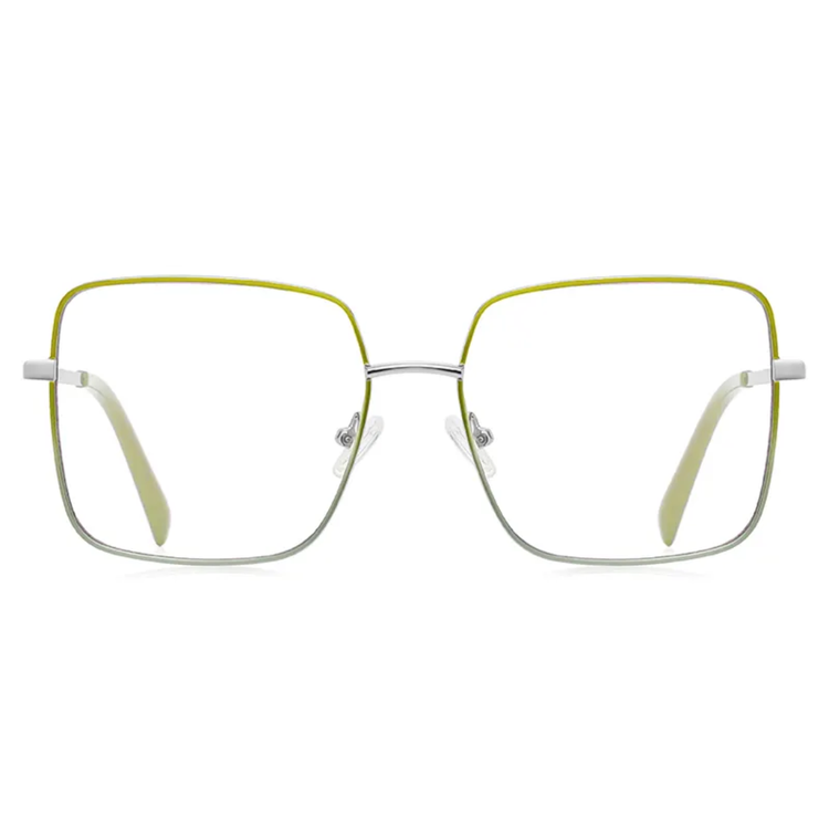 Unisex Square Metal Frame Anti Blue Light Glasses