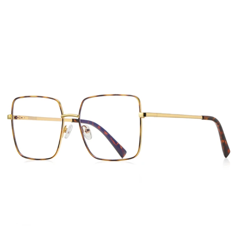 Unisex Square Metal Frame Anti Blue Light Glasses