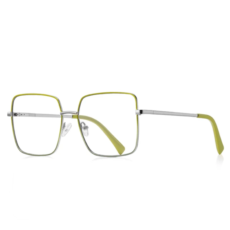 Unisex Square Metal Frame Anti Blue Light Glasses