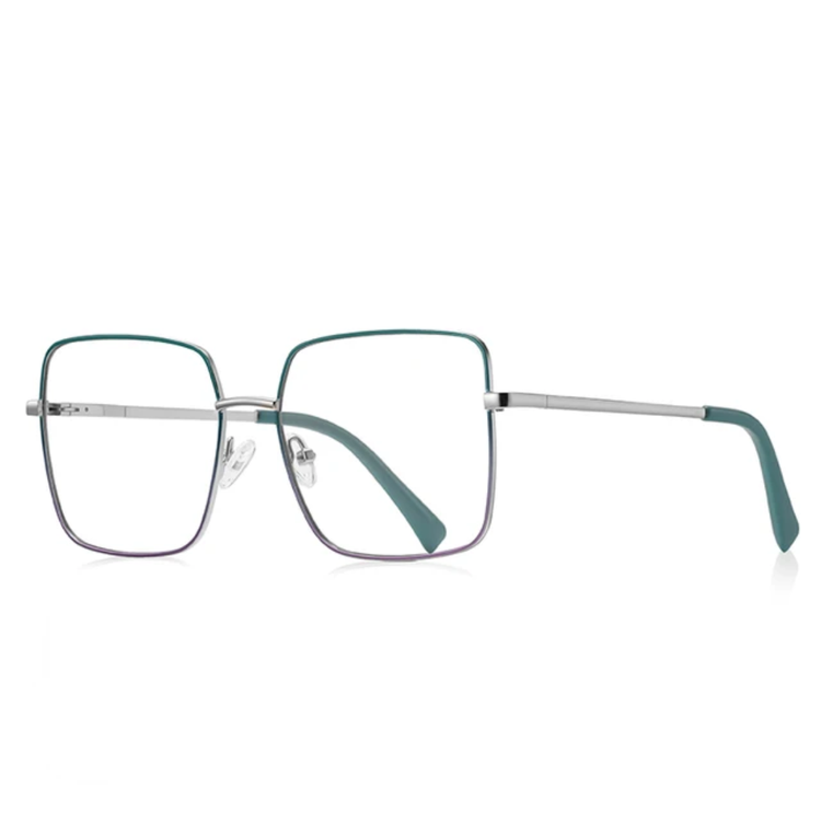 Unisex Square Metal Frame Anti Blue Light Glasses