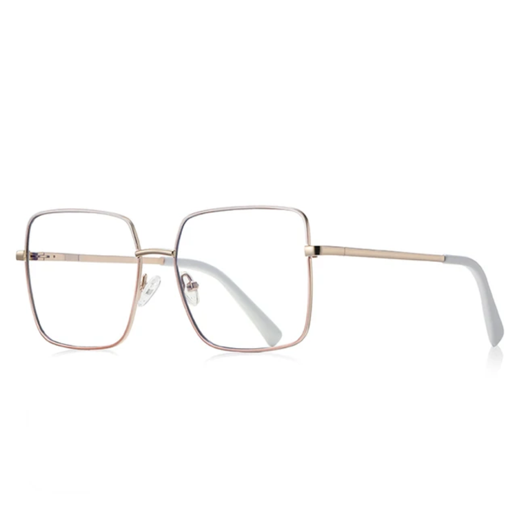 Unisex Square Metal Frame Anti Blue Light Glasses