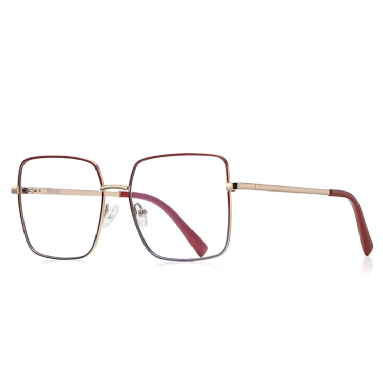 Unisex Square Metal Frame Anti Blue Light Glasses
