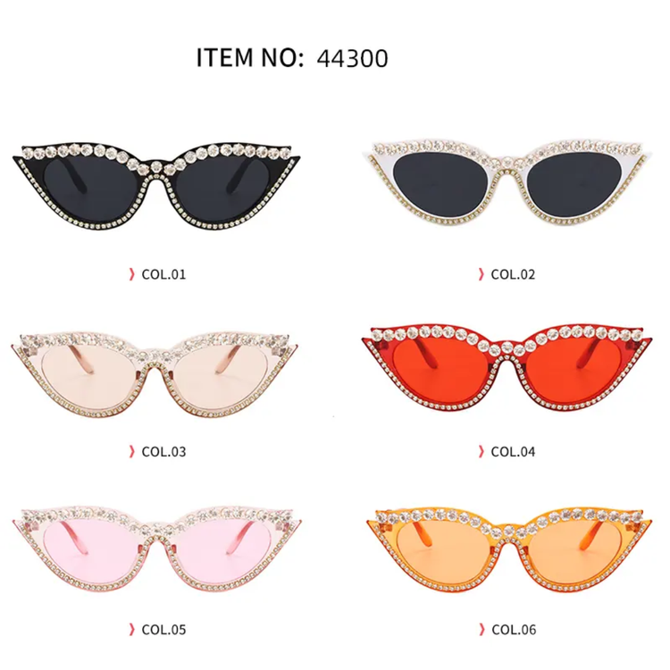 Trixie Women's Rhinestone Cat Eye Frame UV400 Sunglasses
